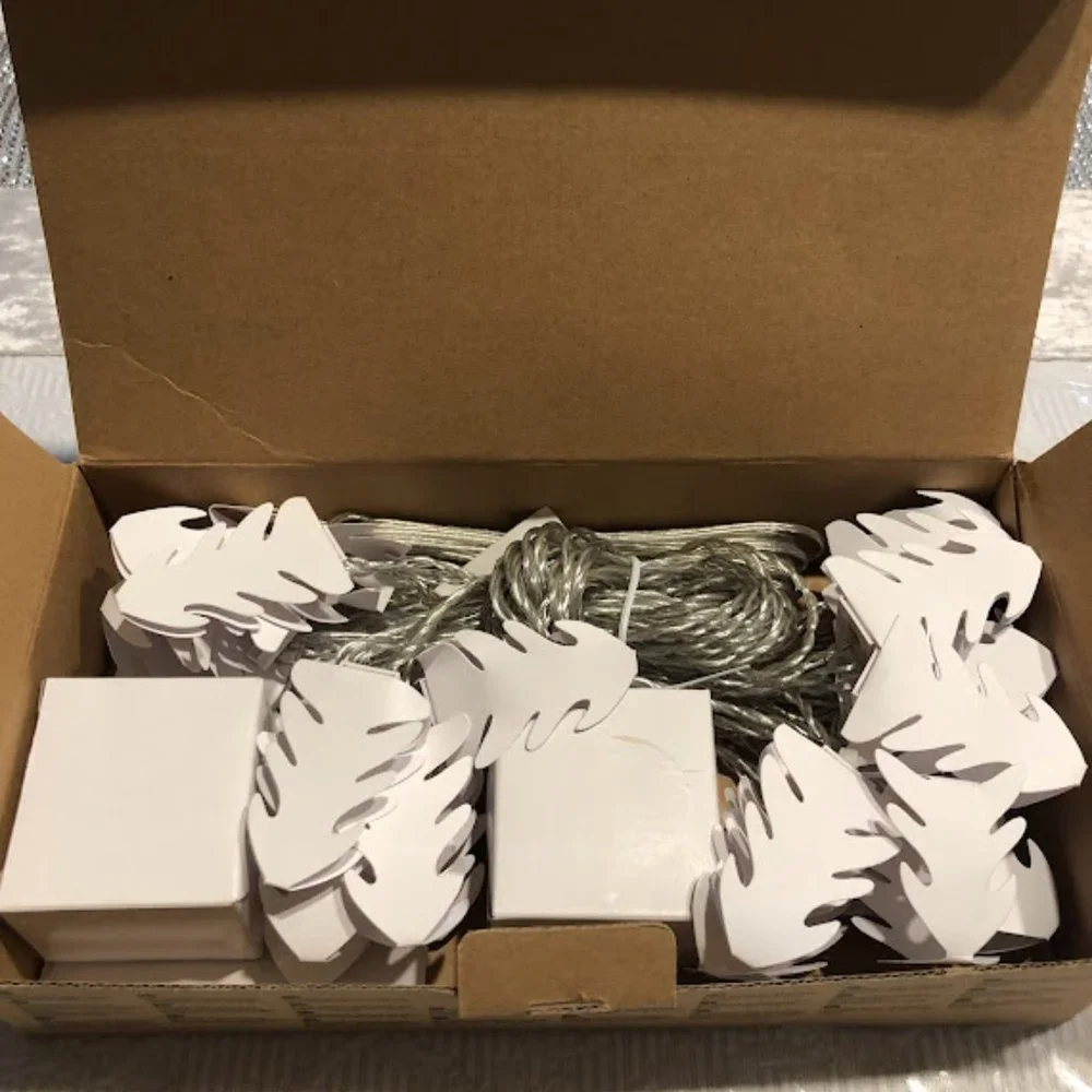 IKEA KALLT string light garland, white leaf